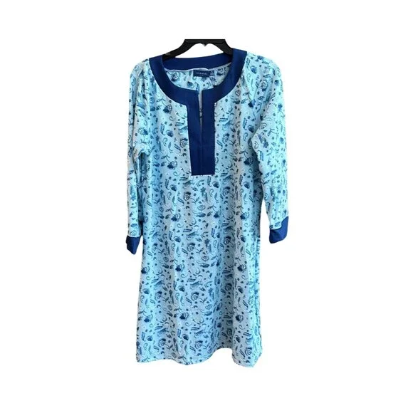 Cabana Life Paisley Blue Tunic Aqua Dress Cover Up UPF 50 Women Size Small NWT - Picture 2 of 6